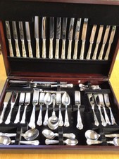 87 Piece ( 8 Settings) Silver Plated Kings Canteen.