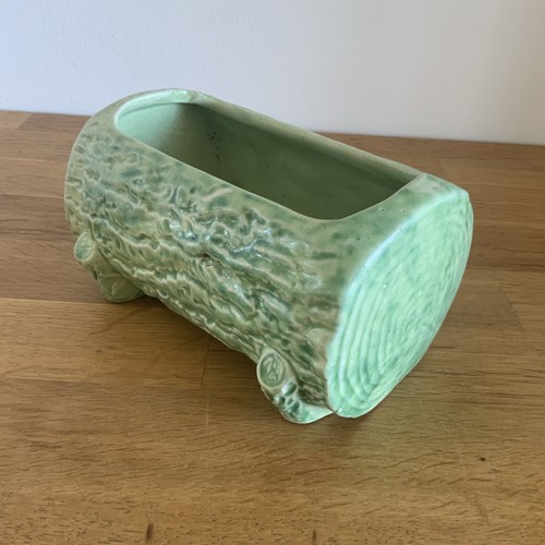 Vintage ceramic planter - planter, bark