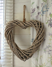 Wicker Hanging Heart Wreath Heart -Natural-  35 cm Home Decor/Wedding