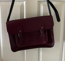 Cambridge Satchel Company Oxblood 14 Inch Satchel Shoulder Bag with Front Pocket