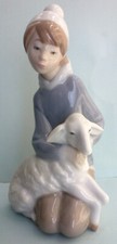 Lladro  4676..Shepherd with  Lamb. Boy & Sheep.VGC.