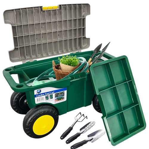 Garden tool cart - seat, storage