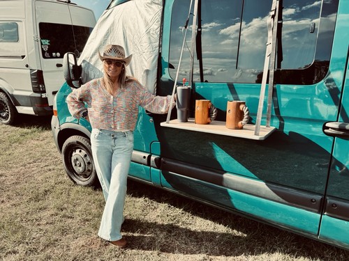 Camper van hanging door shelf - door,