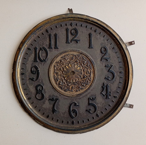 Antique brass clock face - brass,