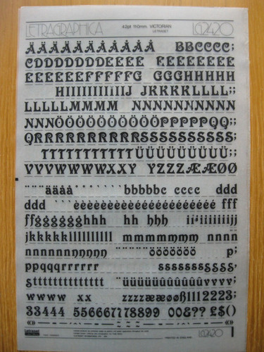 Letraset upp low num - x,