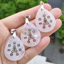 3pcs Rock Quartz Gems Orgonite Pendants Chakra Reiki Healing Talisman Amulet 