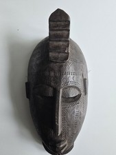 Vintage Hand Carved Wooden African Tribal Mask Wall Hanging Decorative