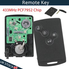 433MHz Remote Smart Card Key Fob 4 Button For Renault Megane Scenic 2009 - 2014