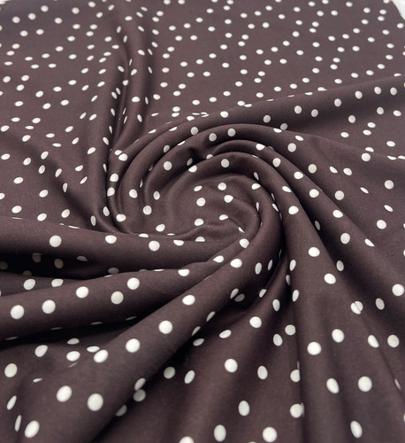Brown polka stretch - brown, jersey