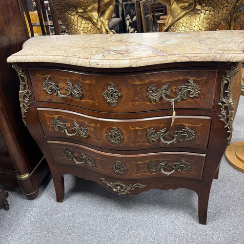 French kingwood marble chest - kingwood,