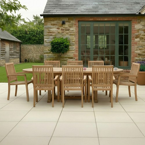 Teak oval extending dining - oval,