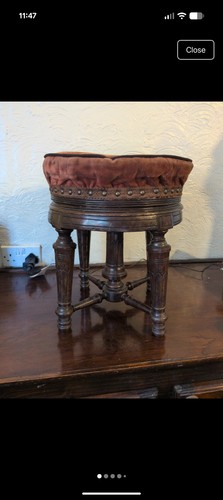 Victorian mahogany piano stool - mahogany,
