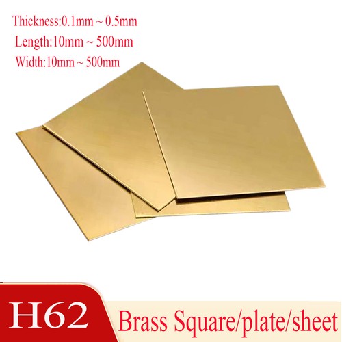 Brass square plate sheet - brass, 0.1mm