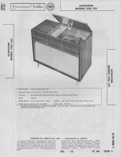 1958 ultratone 1210 1211 - 1958,