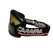 Carrera Vintage Ski Goggles Classic Black Red Band Yellow Lens Retro Eyewear