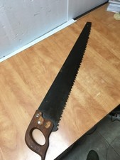 Vintage Henry Disston USA 36" One Man Crosscut Saw Lumberjack Logging