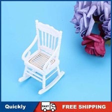 1:12 Dollhouse Wooden Rocking Chair Miniature for Dolls House Decor and Toys