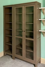 IKEA Hemnes green glass front cabinet + bookcase