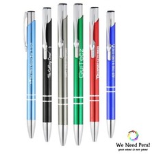 50 Personalised Laser Engraved Metal Promotional Pens Top Quality Pen