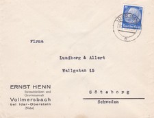 Dt. Reich-Sweden, 1935, Idar-Oberstein-Gothenburg