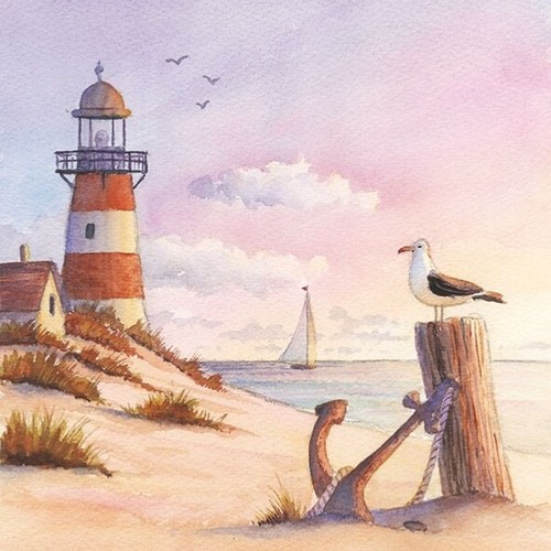Paper napkins sunset beach - napkins,