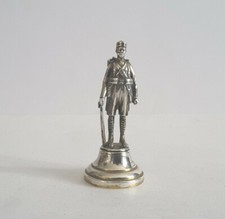 GOOD, VINTAGE CAST SOLID SILVER MODEL OF SOLDIER.     HT.9.2cms.      LON. 1931.