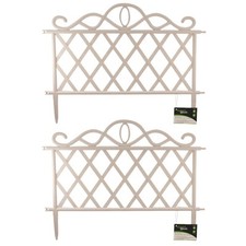 4 Pcs Flexible Garden Lawn Grass Edging Picket Border Plastic Fence Decor White