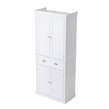 72" Kitchen Pantry Storage Tall Cabinet 4 Doors 3 Adjustable Shelves