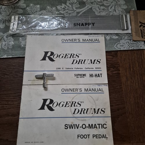 Rogers drums manuals - drums, key