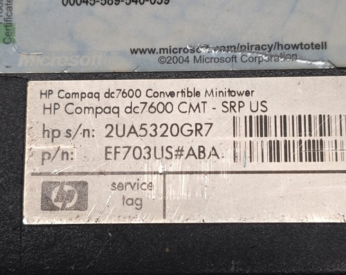 Compaq dc7600 cmt 25 - hp,