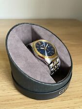 mens watches used citizen eco drive two tone silver gold blue 
