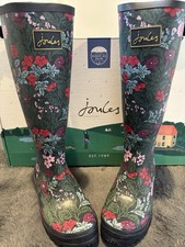 New In Box Joules Field Welly Art Floral Print Wellington Boots RRP 59.95 UK 4 /