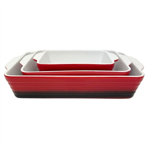 Set red stoneware baking - of, 3