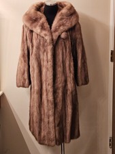  Mink Blonde Fur Coat 1 Button Top Closure 2 Pockets Soft Slippery Satin Lining