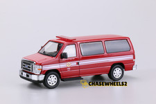 596 1:64 Red Ford E-Series E-350 Los Angeles Fire Department LAFD Diecast Model