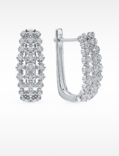 White gold earrings with - gold,