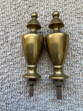 old Heavy Reclaimed brass clocks or furniture finials x2