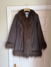 Vintage Roxy Life Quicksilver Women's Faux Fur Collar Afghan Coat Size S