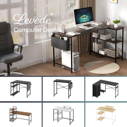 Levede computer desk shaped - computer,