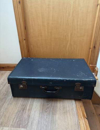 Vintage navy suitcase retro - vintage,