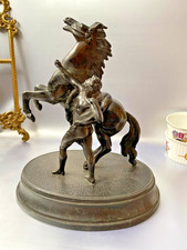 Rare Heavy Antique Horse & Man
