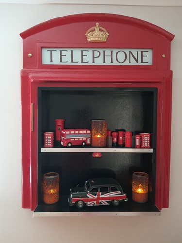 Red telephone box booth kiosk - telephone,