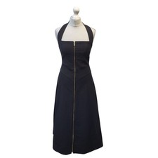 Karen Millen Dress Zipped Front Halter Black Women's Size 8 Bnwt L938