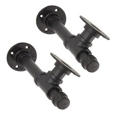  2 Pcs Wall-mounted Water Pipe Bracket Shelf Brackets Straight Office Iron