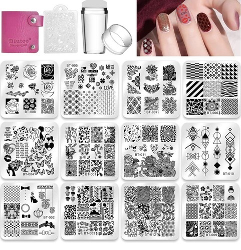 Nail stamping plates set - nail,