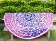 Indian Roundie Tapestry Round Mandala Beach Throw Hippie Yoga Mat rug Bohemian