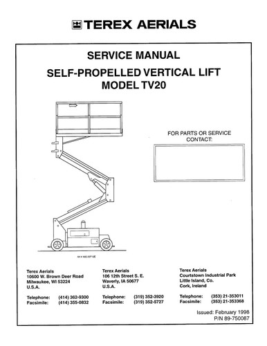 Terex aerials tv20 - aerials,