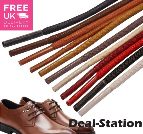 Waxed shoe laces round - waxed,
