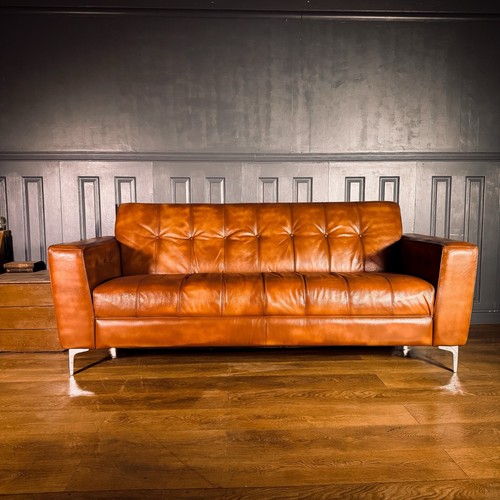 Leather seater sofa retro - 3,