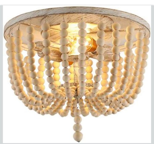 Wooden beaded chandelier boho - beaded,